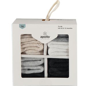 Apollo - 7 Paar Babysokjes - Beige - Giftbox