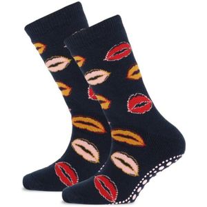 Yellow Moon antislip sokken met lippen
