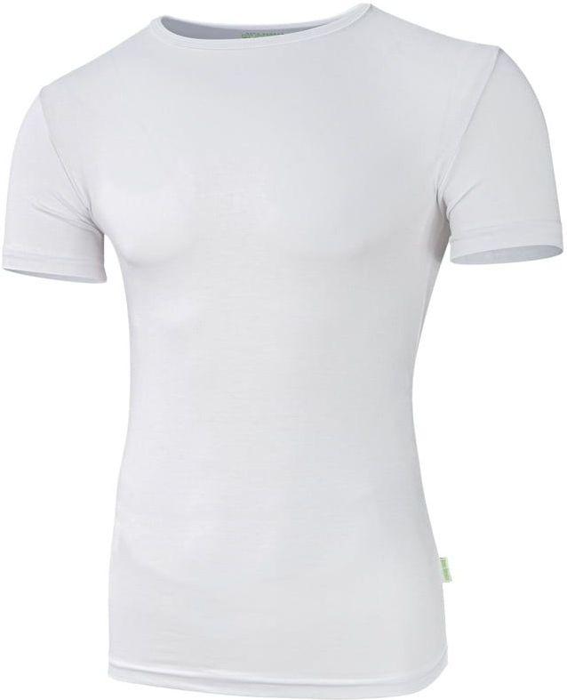 Boru Bamboe heren shirt ronde hals wit