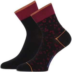 MarcMarcs Eloisa bamboe damessokken Black bordeaux