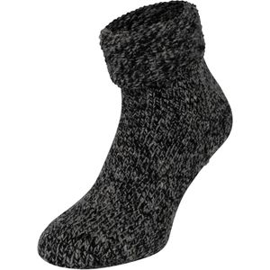 Teckel Wollen bedsokken met antislip Black