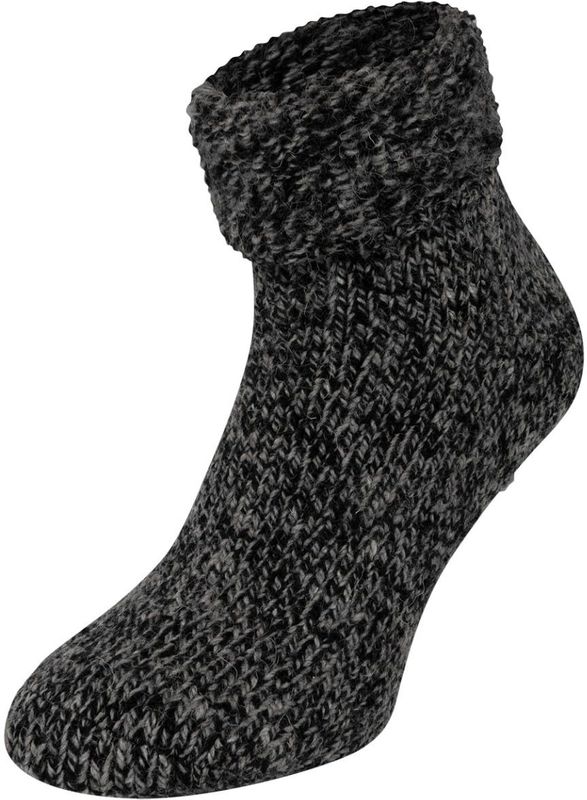 Teckel Wollen bedsokken met antislip Black