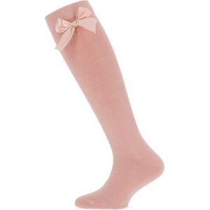 Katoenen kniekousen met strik – Nude pink – 19-22