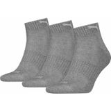 Puma Unisex quartersokken met badstof zool 3 pack Black