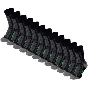 Boru - Bamboe Werksokken - 12-paar - Badstof Zool - Antibacterieel