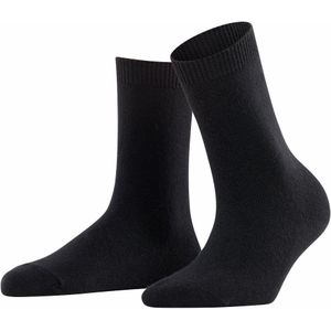 FALKE Cosy Wool warme dikke merinowol kasjmier sokken dames zwart - Maat 35-38