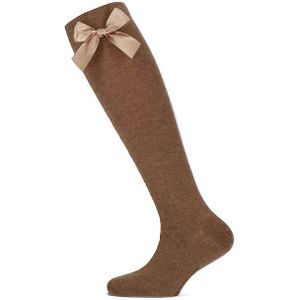 Katoenen kniekousen met strik - Chestnut - 23-26
