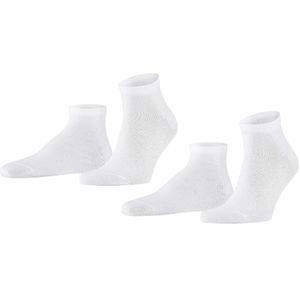 FALKE Happy heren sneakersokken 2-pack White