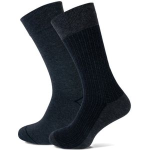 Ivo katoenen herensokken met pied de poule/uni print – Marine – 39-42