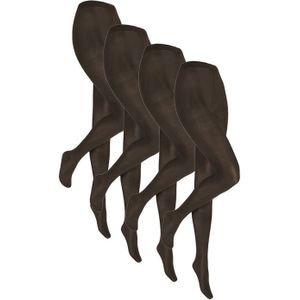 60 denier panty van Microfiber – Chocolate – S-M - 4 paar