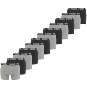 Basis boxershorts Grey Melange / Black 12-stuks – S