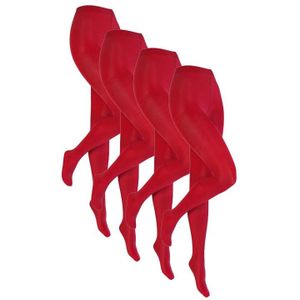 60 denier panty van Microfiber – Red – S-M - 4 paar