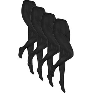 60 denier panty van Microfiber – Almost Black – S-M - 4 paar