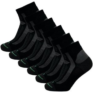 Quarter werksokken van Tencel - 6 paar – Black – 35-38