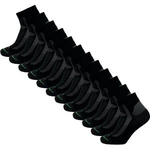 Quarter werksokken van Tencel - 12 paar – Black – 35-38