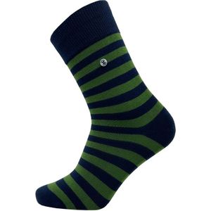 Unisex gestreepte sokken groen en blauw – Navy – 36-40