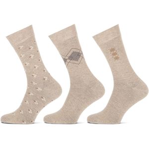 Herensokken met klassiek dessin – Beige