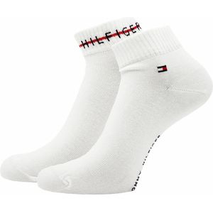 Heren quarter sokken met logo 2-pack – White – 43-46