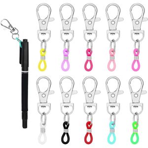 Allecto Plus - 10 stuks Penhouders in 10 Kleuren voor Markeerstiften - Handige Pocket Clip Accessoires met Badge Reel - Pen Converter Toebehoren