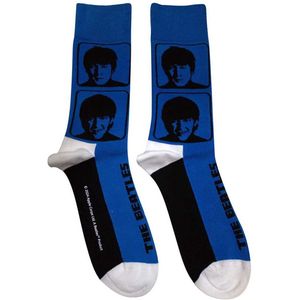 The Beatles - A Hard Day's Night Headshots Enkelsokken - Blauw