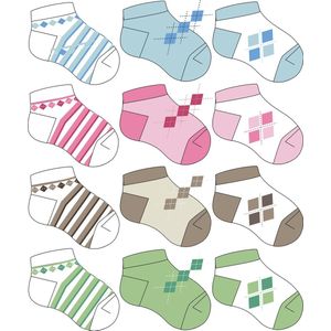 Baby sokjes fantasie - maat 21/23 - 12 paar - 90% KATOEN - Naadloos