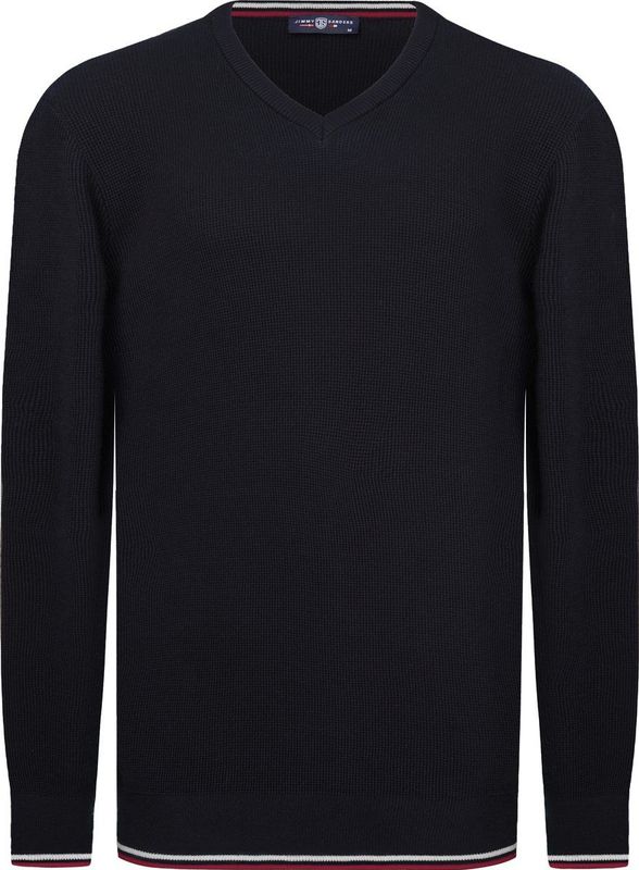 Jimmy Sanders - V Trui - Navy - 100% Katoen - Heren