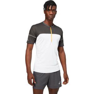 ASICS Fujitrail Shirt Heren - sportshirts - wit/grijs - Mannen