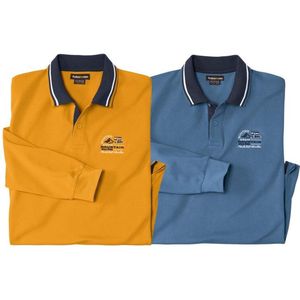 ATLAS FOR MEN - Set van 2 polo’s van piquéstof Mountain - Heren - Verkrijgbaar in grote maten - L