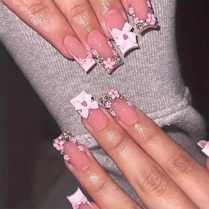 Set van 24 Kunstnagels met Nagelstickers - Nagelvijl en Houten Sticks - Milieuvriendelijke Hechtnagels voor DIY Nageldesigns