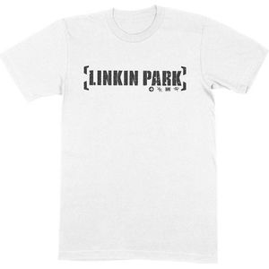 Linkin Park - Bracket Logo Heren T-shirt - M - Wit