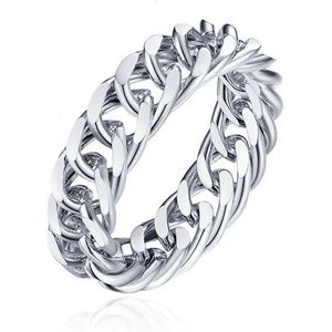 Cilla Jewels Damesring met Cuban Link Schakel - Zilverkleurig -17mm