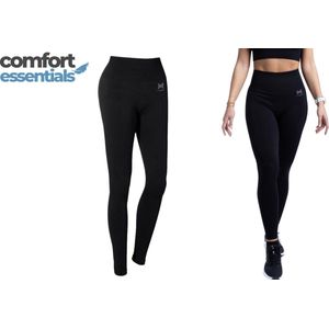 Comfort Essentials Sportlegging Dames – Zwart – Maat L ��– Sportkleding – Sportbroek Dames – Sportlegging Dames High Waist