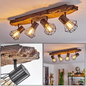 BELANIAN Houten Plafondlamp - Houten donker design loft lamp - donker hout plafondlamp - woonkamer houten plafondlamp - kamer verlichting