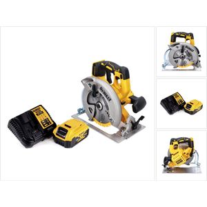 DeWalt DCS 570 P1 accucirkelzaag 18 V 184 mm borstelloos + 1x accu 5.0 Ah + lader