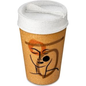 Dubbelwandige Koffiebeker met Deksel, 0.4 L, Organic, Face - Koziols-sIso To Go