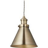 Relaxdays hanglamp industrieel - retro pendellamp - ronde eettafellamp - metalen lamp hal - messing