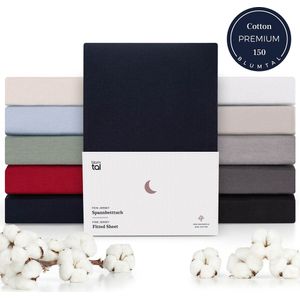 Blumtal Hoeslaken Premium Jersey - 200 x 200 cm - tot 25 cm Matrashoogte - Dark Ocean Blue - 100% Katoen
