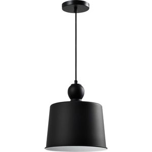 QUVIO Hanglamp retro - Lampen - Plafondlamp - Verlichting - Verlichting plafondlampen - Keukenverlichting - Vintage design - E27 - Met 1 Lichtpunt - Voor binnen - D 25 cm - Metaal - Zwart