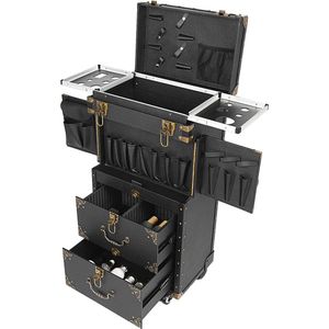 4-laags schoonheidstrolley met draaibare wielen - ideaal voor kappers en make-up artiesten