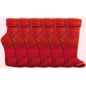 Wollen sokken | Scandinavisch | Dames & Heren | Kleur: Oranje | 6 paar
