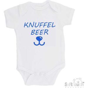 100% Katoenen Romper ""Knuffelbeer"" Jongens Katoen Wit/blauw Maat 56/62