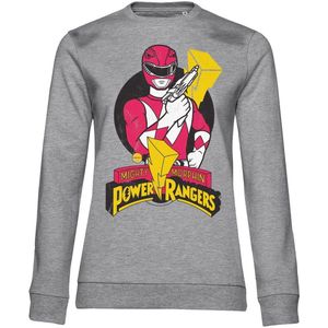 Power Rangers - Red Ranger Pose Girly Damen Sweatshirt Heathergrey-S