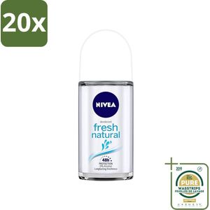 20 x NIVEA - Deodorant Roller - Frisse Natuur - Langdurige Frisheid - 50 ml - Grootverpakking - Deodorant Roller - Zweetbescherming - Frisheid - Anti-Geur - Oceaanextracten
