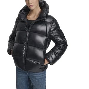 Dkny - Gewatteerde Jas - Zwart - Dames - Synthetisch