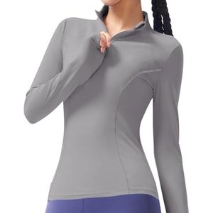 Dames Sporttops met Lange Mouwen en 1/4 Rits - Comfortabele Hardloopkleding met Duimgaten