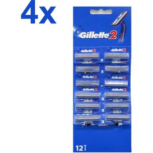 Gillette - 2 - Wegwerpscheermesjes - Voor een Comfortabele Scheerervaring - 4x 12 Stuks - Voordeelverpakking