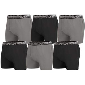 ATLAS FOR MEN - Set van 6 effen stretchboxershorts Atlas For Men - Heren - Verkrijgbaar in grote maten - M