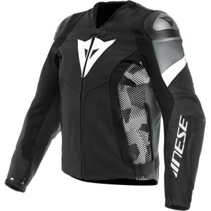 Dainese Avro 5 Leather Jacket Black White Anthracite 50 - Maat - Jas