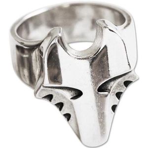 AuBor ®. Zilveren Wolvenkop ring - 16.5mm
