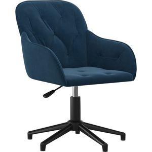 vidaXL - Kantoorstoel - draaibaar - fluweel - blauw